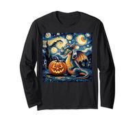 Dragon Citrouille Van Gogh The Starry Night Art Style Halloween Manche Longue