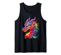 Dragon coloré Animal Art Fantaisie Mythique Hommes Femmes Enfants Débardeur