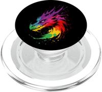 Dragon coloré Animal Art Fantaisie Mythique Hommes Femmes Enfants PopSockets PopGrip pour MagSafe