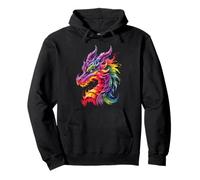 Dragon coloré Animal Art Fantaisie Mythique Hommes Femmes Enfants Sweat à Capuche