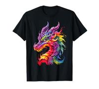 Dragon coloré Animal Art Fantaisie Mythique Hommes Femmes Enfants T-Shirt