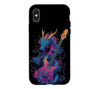 Dragon coloré avec Guitare Cool pour Un Look à Bascule Coque pour iPhone X/XS