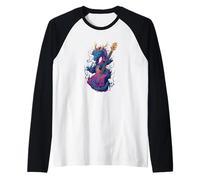 Dragon coloré avec Guitare Cool pour Un Look à Bascule Manche Raglan
