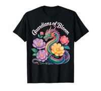 Dragon coloré Guardians of Bloom Fantasy Floral Design T-Shirt