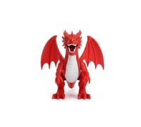 Dragon Coloré Interactif 35 cm Cracheur de Fumée, Ailes Battantes et Rugissement, Lumière et Son, Jouet pour Enfant (Rouge)