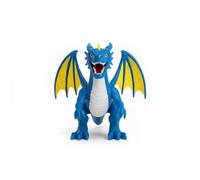 Dragon Coloré Interactif 35 cm Cracheur de Fumée, Ailes Battantes et Rugissement, Lumière et Son, Jouet pour Enfant (Bleu)