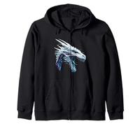 Dragon Cool Fantasy Illustration Japonaise Motif Glitch Art Sweat à Capuche