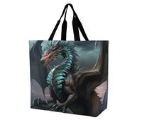 Dragon Cool Sac À Bandoulière Grand Sacs De Courses Pliable Sac Cabas Pour Gym Plage Université