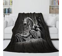 Dragon Couverture Chaud - Animal 3D Couverture Vraiment Douce Cadeau Anniversaire pour Fils/Fille/Petit-Fils/Petite-Fille/ami - Canapé Lit Extérieur Décor 50x60inch(127x152cm)