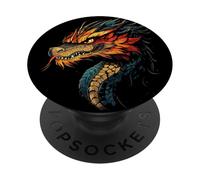 Dragon Créature Mythique J'aime Dragon Drôle de Dragon PopSockets PopGrip Adhésif