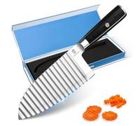 Dragon Creek Couteau à Vagues en Acier Inoxydable - Pour Pommes de Terre, Légumes & Fruits - Trancheuse à Crinkle-Cuts Parfaits - Lame Affûtée