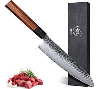 Dragon Creek Gyuto Couteau de Cuisine 21cm - Lame Professionnelle Aiguisée, Haut de Gamme pour Viande, Manche en Bois avec Écrin Cadeau, Couteau Asiatique pour Cuisiniers et Maison