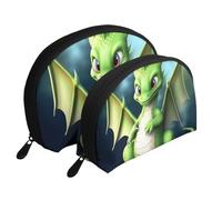 Dragon Cute Portable Shell Cosmetic Bag Set - Organisateur de Maquillage Voyage avec Fermeture Éclair & Compartiments Intérieurs, Dragon mignon, Taille unique