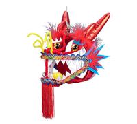 Dragon Dance Head Chinese New Year Performance Props for Halloween Christmas - 4 Colors Broken-Resistant Dragon Head(Red)