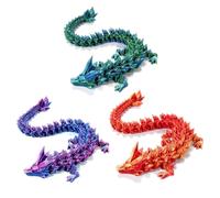 Dragon de cristal imprimé en 3D 12 pouces, articulé flexible 3D