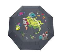Dragon De Dinosaure De L’Espace Parapluie Pliant Ouverture et Fermeture Automatique Protection UV Parapluies Pliant Coupe-Vent Ultra-léger pour Voyager Plage Femmes Enfants Fille