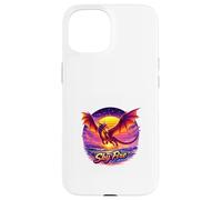 Dragon de feu Coucher de Soleil océan Fantasy Art Coque pour iPhone 15