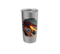 Dragon de feu cracheur de feu terrifiant Gobelet isotherme en acier inoxydable double paroi