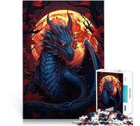 Dragon de Feu Majestueux Puzzle 1000 pièces pour Adolescents Jeu éducatif Familial Renforcer l'amour Entre Les Couples 38x26cm