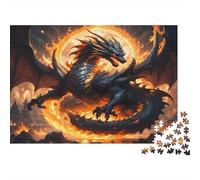 Dragon de Feu Puzzle 1000 Pièces Adulte sans Poussière, Jeu De Puzzle Premium Dragon Feujeu Éducatif Décompression pour Une Activité Détente, Fun Fresent & Activités pour La Ma