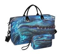 Dragon De Komodo Bleu FéRoce Sac de Sport de Natation avec Sac de Rangement Maquillagede pour Voyage Femmes Filles