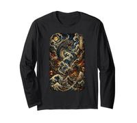Dragon de mer Japonais Chaos Wave Samurai Vintage Anime Lovers Manche Longue