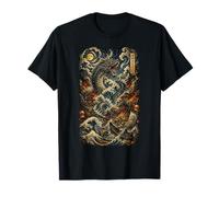Dragon de mer Japonais Chaos Wave Samurai Vintage Anime Lovers T-Shirt