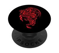 Dragon de mer respire Le feu Marin avec Illustration d'ancre PopSockets PopGrip Adhésif