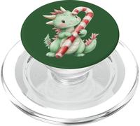 Dragon de Noël pour Enfants Tenant Un Bonbon Festif PopSockets PopGrip pour MagSafe
