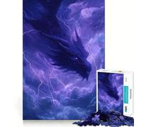 Dragon de tempête dans Un Ciel électrique Puzzle de 1000 pièces pour Adultes Jeu d'exercice Mental Loisirs Doux Assemblage Cadeau saisonnier 38x52cm