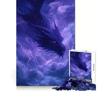 Dragon de tempête dans Un Ciel électrique Puzzle de 1000 pièces pour Adultes Jeu d'exercice Mental Loisirs Doux Assemblage Cadeau saisonnier 38x52cm