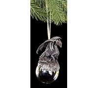 Dragon Décoration de Noël décoration de Noël Check Mate Noir - Motif Pendentif Boule gothique fantastique