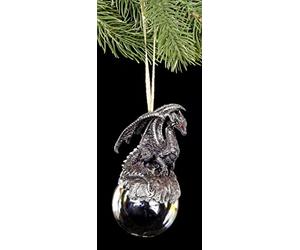 Dragon Décoration de Noël décoration de Noël Check Mate Noir - Motif Pendentif Boule gothique fantastique