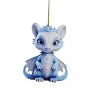 Dragon Décoration de Noël en forme de dragon mignon pour sapin de Noël - Pendentif amusant en acrylique à suspendre - Décorations de Noël inhabituelles - Décoration de voiture - Boules fantaisie pour