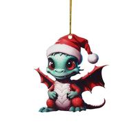 Dragon Décoration de Noël en forme de dragon mignon pour sapin de Noël - Pendentif amusant en acrylique à suspendre - Décorations de Noël inhabituelles - Décoration de voiture - Boules fantaisie pour