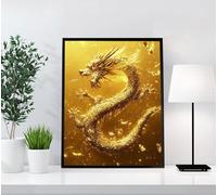 Dragon Diamond Painting Adulte, 5D Diamond Painting Paysage Broderie Diamant Kit Complet, DIY Loisirs Créatifs Adultes Mosaïque Artisanat pour Décoration Murale à la Maison Cadeau Femme 20x30cm JO5-I1