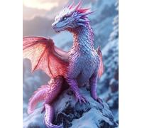 Dragon Diamond Painting Adulte, Diamond Painting Animal Peinture Diamant 5D DIY Broderie Diamant Point de Croix Cristal Strass Loisirs Créatifs Adultes, Decoration Maison, Cadeau 30x40cm -yym2507HP