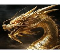 Dragon Diamond Painting Adulte, Diamond Painting Animal Peinture Diamant DIY Peinture Numero Adulte Loisir Creatif Enfant Kit Broderie Diamant Strass Mosaique pour Decoration Maison 50x70cm, Model389