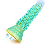 Dragon Dildo Vert Silicone Doux 7.7in à Ventouse, Bouchon Anal Prostateur Unisexe Usage Maison