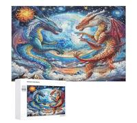 Dragon Divin Puzzle 1000 Pièces Jeu Éducatif 3D Animaux Magiques Jeu D'Intelligence pour Famille Challenge Créatif Relaxation Art Cadeau De Fête Décoration 1000 PCS