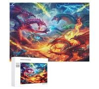 Dragon Divin Puzzle 500 Pièces Challenge Relaxant Animaux Magiques Jouet Éducatif 3D pour Adultes Et Enfants Décoration Artistique Cadeau De Fête Famille 500 PCS