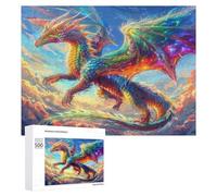 Dragon Divin Puzzle 500 Pièces Jeu De Challenge Animaux Magiques Jouet Éducatif 3D pour Adultes Et Enfants Cadeau De Famille Décoration Moderne 500 PCS