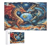 Dragon Divin Puzzles 1000 Pièces Qualité Supérieure 3D Animaux Magiques Divertissement Artistique pour Adultes Et Enfants Jeu Éducatif Décoration Moderne Challenge 1000 PCS