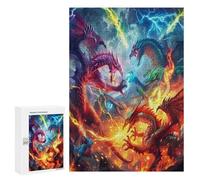 Dragon Divin Puzzles 300 Pièces Educa Divertissant Animaux Magiques Décoration Intérieure 3D pour Famille Challenge Éducatif Assemblage Amusant Relaxation 300 PCS