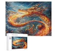 Dragon Divin Puzzles 500 Pièces Vision 3D Animaux Magiques Challenge Divertissant Créatif pour Famille Relaxation & Art Décoration Moderne 500 PCS