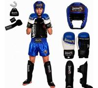 Dragon Do Lot de 5 gants de boxe pour enfants, protection de la tête, protège-tibias, bandages de boxe pour enfants, protège-dents, arts martiaux pour kickboxing, Muay Thai