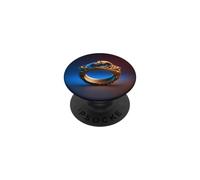 Dragon d'or Mystique dans l'anneau de l'espace Bleu PopSockets PopGrip Adhésif