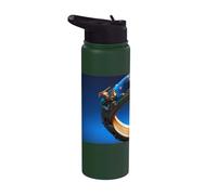 Dragon d'or mystique dans l'anneau de l'espace bleu Stainless Steel Insulated Water Bottle