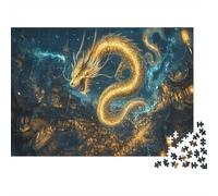 Dragon d'or Puzzle 1000 Pièces Educa Jouet en Bois Divertissement Créatif Décoration Intérieure Ancient City Jeu Éducatif Challenge Toy Adultes Et Enfants À Partir De 14 Ans 1000pcs (75x50cm)