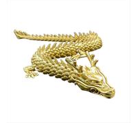 Dragon doré articulé, figurine de collection du zodiaque chinois, ornement de table, statue 3D